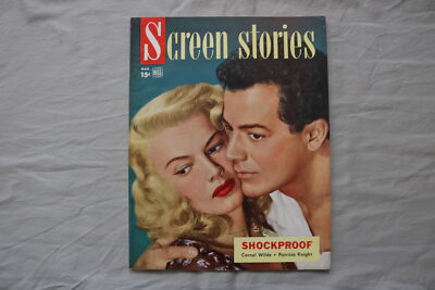 1949 MAR SCREEN STORIES MAGAZINE - CORNEL WILDE-PATRICIA KNIGHT COVER - E 19893