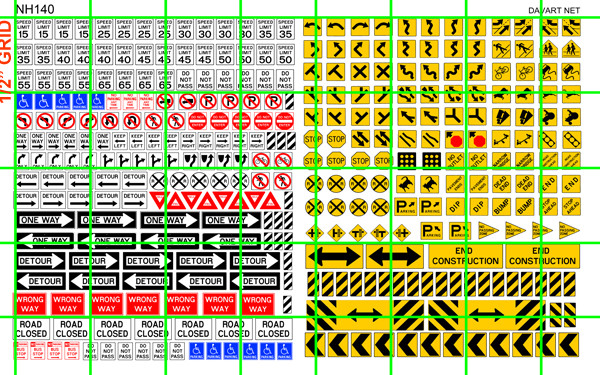 NH140 DAVE'S DECALS 1/2 Set N SCALE ROAD SIGN MODERN ERA NH140 DAVE'S DECALS 1/2 Set N SCALE ROAD SIGN MODERN ERA