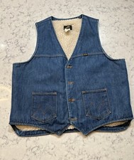 Vintage Men  s Maverick Blue Denim Sherpa Lined Best Size XL