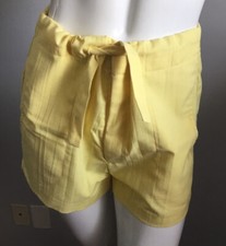 Vintage 70  s Yellow Cotton Casual Corner Tie Front Shorts