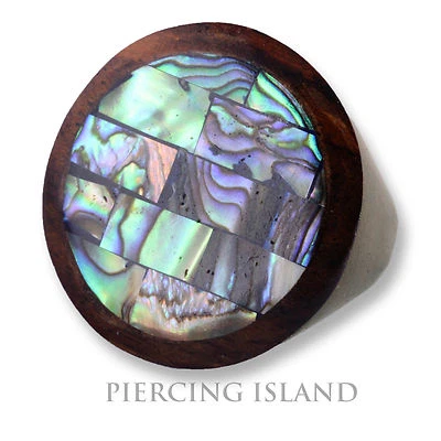 Edler Ring Holzring Handarbeit Holz Abalone Perlmutt Natur Schmuck AR174 - Bild 1 von 2