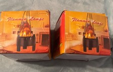 2x LED Fake Fire Flame Light 3D Flickering Electronic Night Prop Simulated Lamps