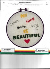 New Embroidery Kit 1 Hoop with Various Words to Embroider, Ages 5 