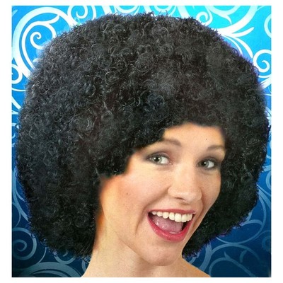 SCHWARZE AFRO PERÜCKE Karneval Fasching 70er 80er Jahre Schlagermove Kostüm Fest
