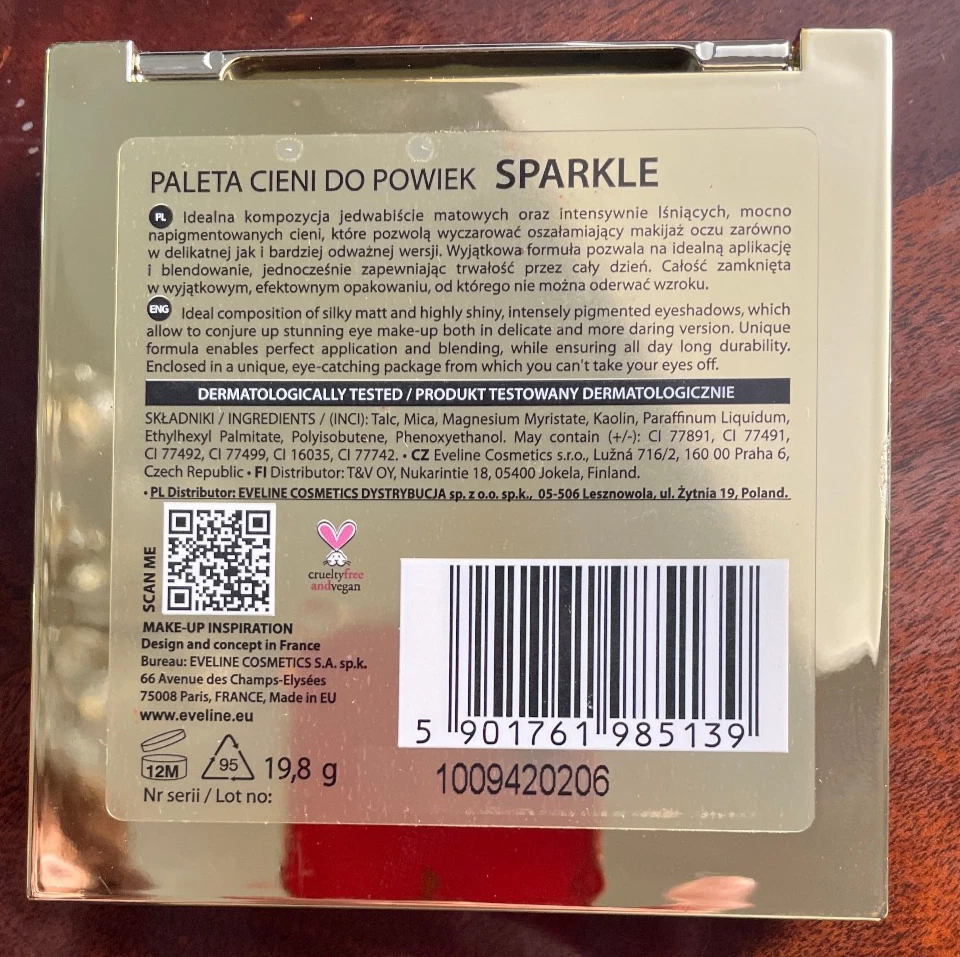 Lidschattenpallete EVELINE COSMETICS Sparkle Eyeshadow 9 Farben in edler Box - Bild 2 von 4