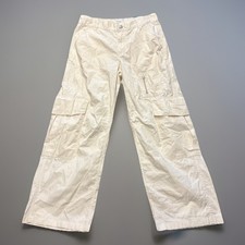 BDG Urban Outfitters Pants Womens 6 White Y2K Cargo Elastic Waist Cuffed Zip