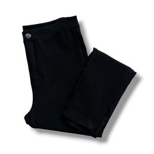 Women Size L Black High Waisted Skinny Stretch Knit Trousers Pants Career Office