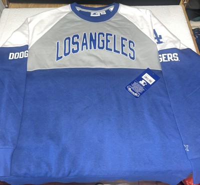 Women s Starter Royal/ Grey Los Angeles Dodgers Baseline Raglan Pullover Crewnek