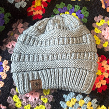 Gray Solid Beanie Hat One Size Unisex Adults ...