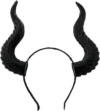 Devil Horns Headband Witch Demon Headpiece Cosplay Horn Hair Hoops Gothic