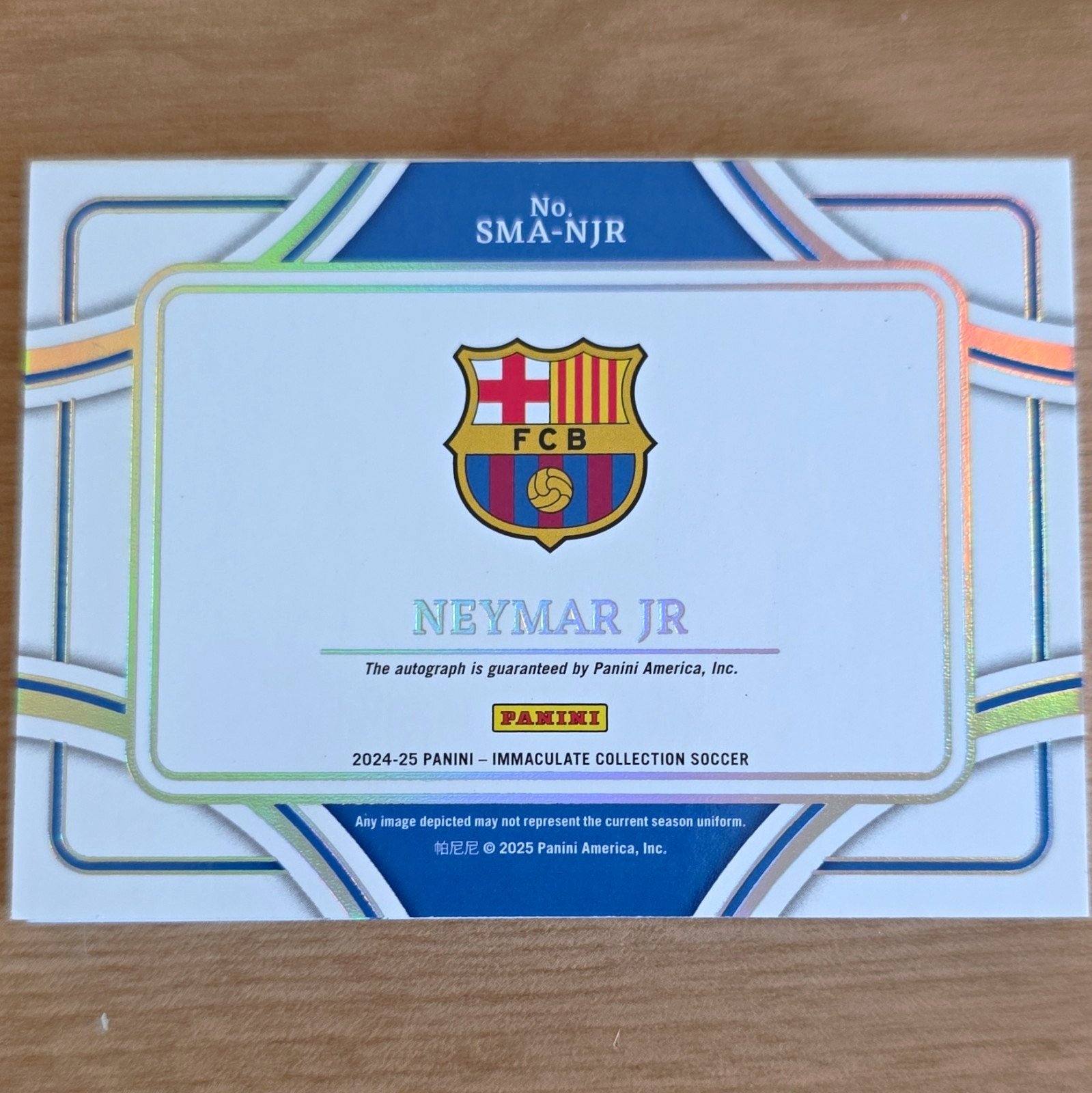 Panini 2024-25 Immaculate Neymar Jr Signature Moves Auto SMA-NJR 18/64