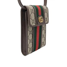 Gucci Ophidia Mini Vertical Flap Crossbody GG Canvas Beige/Ebony EUC Classic