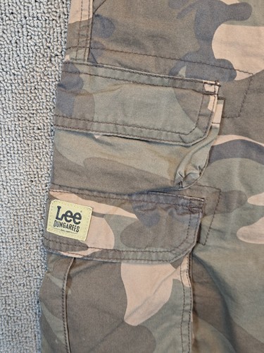 Lee Salopette Cargo Shorts Uomo 32 Verde Mimetico Y2K Baggy Grunge - Foto 6 di 8