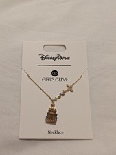 Disney Parks Girls Crew Disneyland Haunted Mansion Bat Necklace Gold NEW