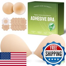 MSHalo Ultra Invisible Sticky Bra Push Up, Strapless Adhesive Bra Women's