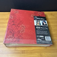 Vintage Red Floral Pioneer Deluxe Cover 100 Photo Album TR-100D Up To 5"x7" New
