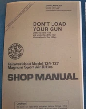 Beeman Feinwerkbau FWB 124 127 Magnum Sport Air Rifles Shop Manual TB8288 1987
