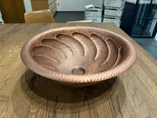 16" Round Copper Bathroom Farmhouse Sink Drop In Style
