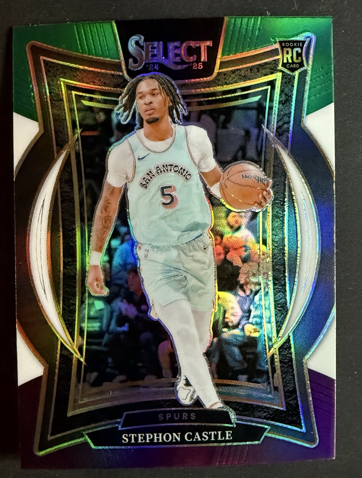 2024-25 Panini Select - Concourse Stephon Castle #72 Green White Purple Prizm RC