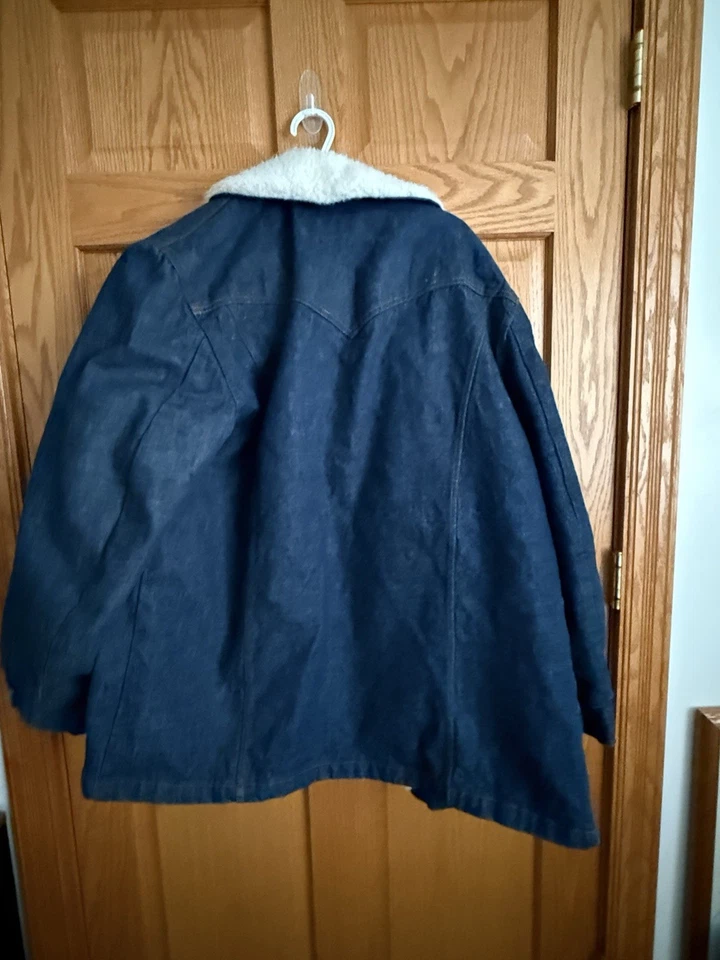 Vintage 70’s Lee Storm Rider Mens Jean Jacket 2XL Sherpa Lined Barn Coat - Image 2 of 4