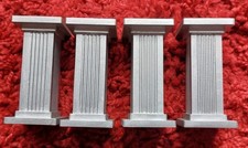 4 x silver 3 inch high square plastic wedding cake columns/pillars