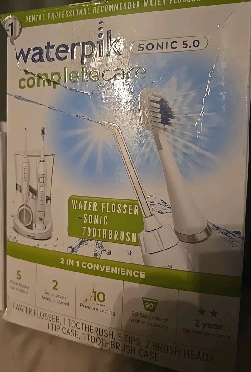 Waterpik Complete Care Sonic 5.0 Water Flosser Electric Toothbrush White.