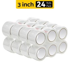 24 Rolls Carton Sealing Clear Packing Tape Box Shipping - 2 mil 3" x 110 Yards