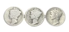 1916 1916 1920 Mercury Dime Lot Early Date 90% Silver U.S. Coins