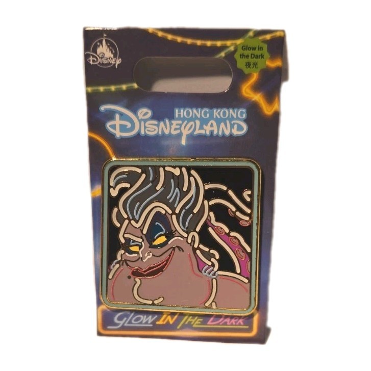 Disney Trading Pin Hong Kong Disneyland Glow In The Dark Ursela Mermaid Villians
