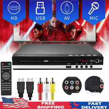 1080P DVD Player All Region Free DVD CD Disc Player AV Output USB Remote Control