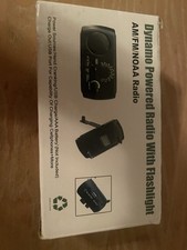 Dynamo Powered Weather Alert Radio w/Flashlight Hand Crank AM/FM/NOAA Black