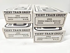 4 Undecorated Tichy Train Group HO Scale Freight Car Kits, New, Sealed Boxes.