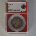 1914 Barber Half Dollar 50C Silver 0.9 NGC G6 Philadelphia Cert 3415485-018