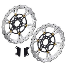 2PCS 14" Big Black Front Brake Rotors w/Caliper Bracket for Harley 09-23 Touring
