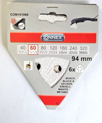 CONNEX Delta-Haftscheiben 94mm gelocht  Korn 60 (6Stück ) Schleifpapier