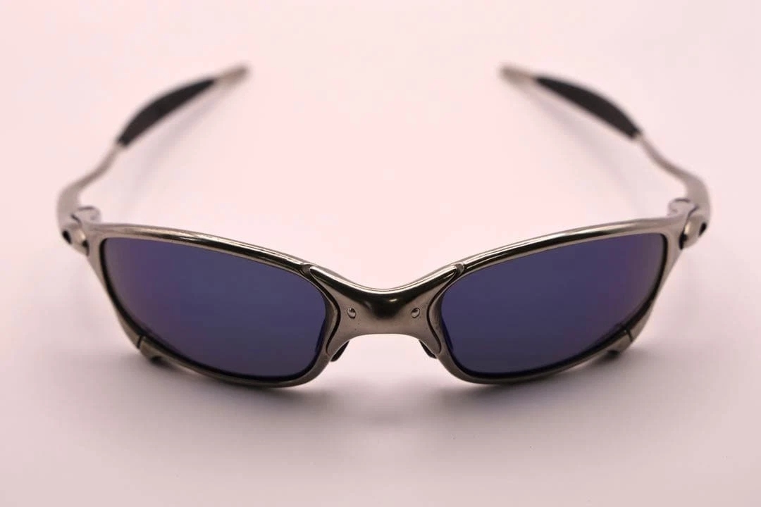 OAKLEY Sunglasses JULIET POLISHED Blue Iridium Silver Frame w