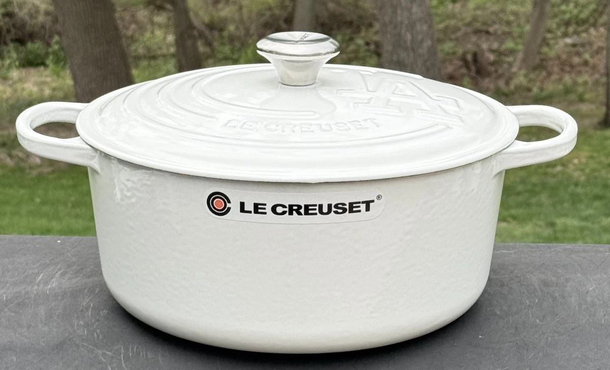 LE CREUSETフランス白2個セットオーバル鍋取手付き箱24径18x13x7 Le Creuset Cast Iron MLB Los Angles Dodgers Dutch Oven White 7-1/4