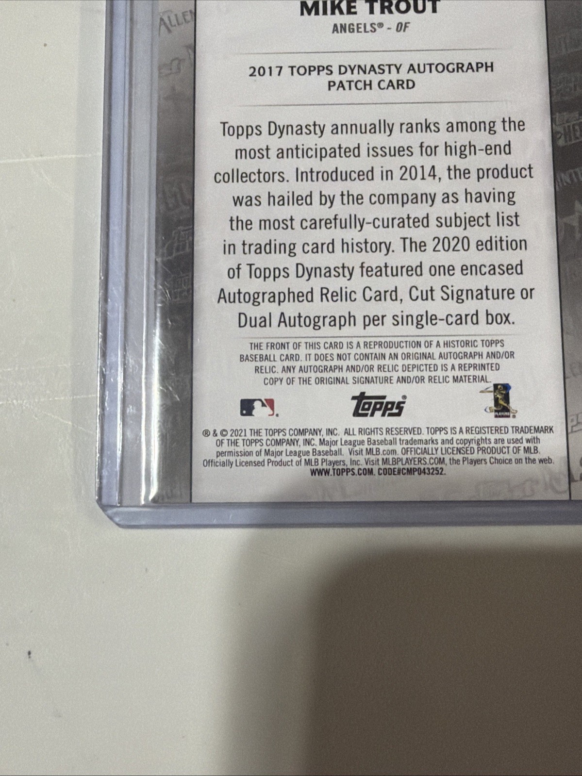 2021 Topps MIKE TROUT Through The Years #1/1- Patch Auto Reprint #TTY-9 view 6