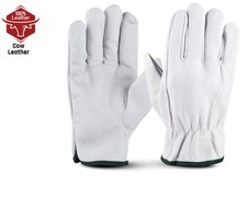 DRIVING GLOVES COW SPILIT LEATHER WHITE CRUST