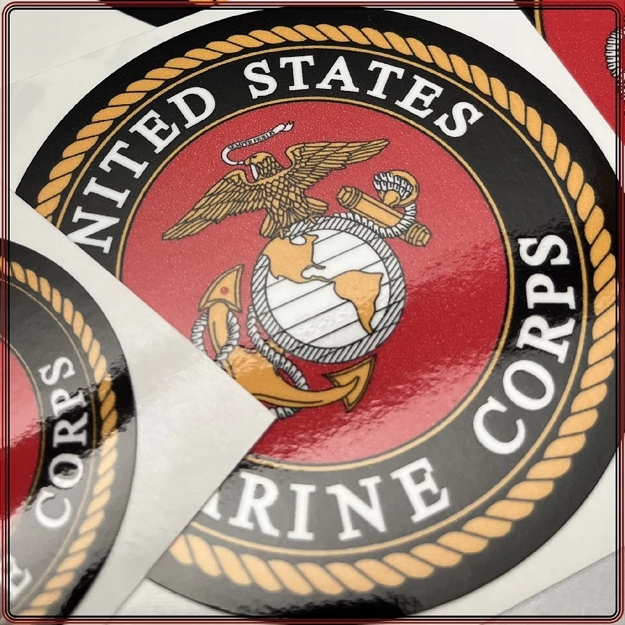 Pegatina laminada negra y roja sello del Cuerpo de Marines de los Estados Unidos elige talla 2-6" Foto 3 de 4