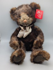 VINTAGE RUSS BERRIE Brown Teddy Bear Sienna Sweet Long Hair NWT 14