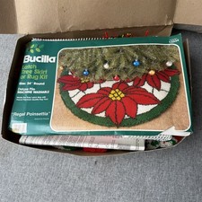 Vintage Bucilla Latch Tree Skirt Kit 13334 Regal Poinsettia By Vincenza