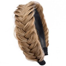 DIGUAN Wide Messy Braided Headband With Teeth Synthetic Hair Dirty Blonde