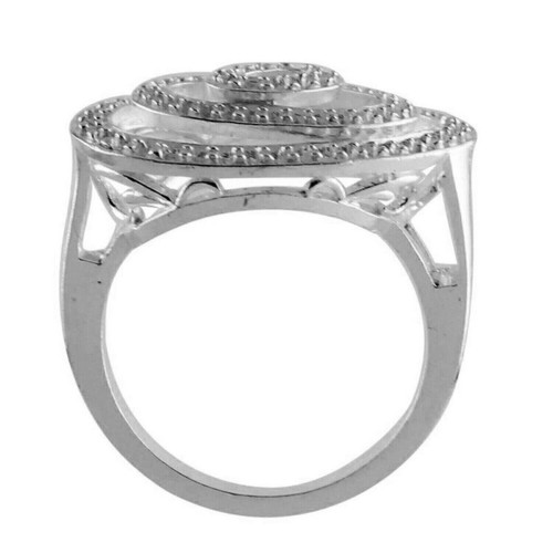 Semi Mount Ring 1MM Round Shape Three Row Halo Ring 925 Sterling Silver Jewelry
