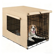 Dog Crate Cover with Mesh Window, Double Door Waterproof Pet Kennel Cover, Du...
