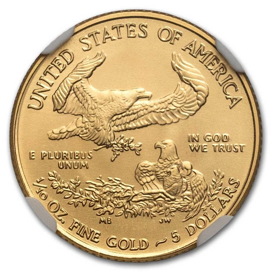 1/10 oz American Gold Eagle MS-70 NGC (Random Year) - Image 3 of 3