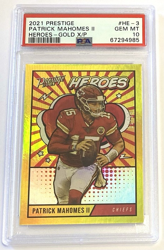 2021 Prestige Patrick Mahomes Heroes Gold #11/99 PSA 10 Low Pop