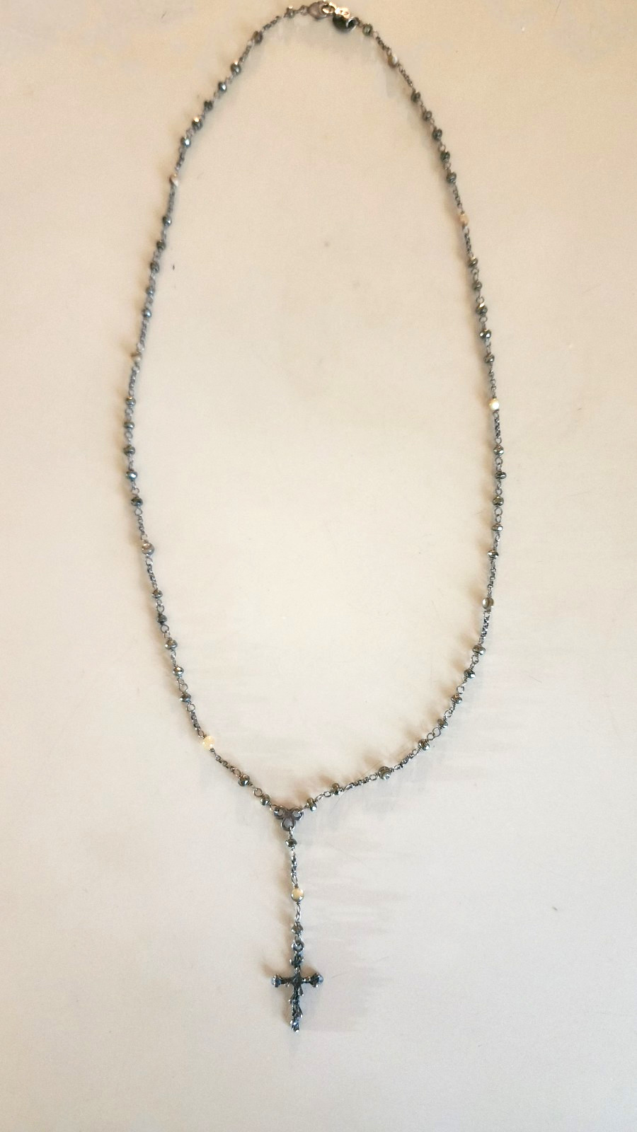 CL SIGNED SOLID STERLING SILVER NECKLACE & CROSS-… - image 12