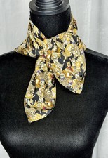 Vintage Favolosa 100 Silk Chiffon Cats Scarf 20  Square