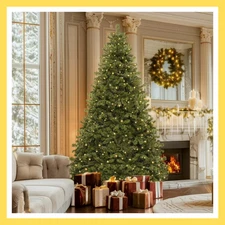 Uforic 7.5ft Pre-Lit Artificial Christmas Tree,Holiday Decoration Christmas Tree